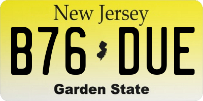 NJ license plate B76DUE