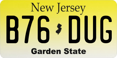 NJ license plate B76DUG