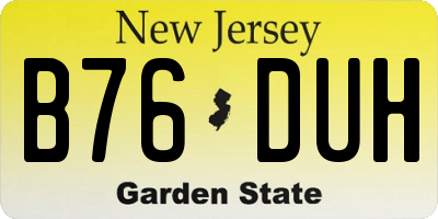 NJ license plate B76DUH
