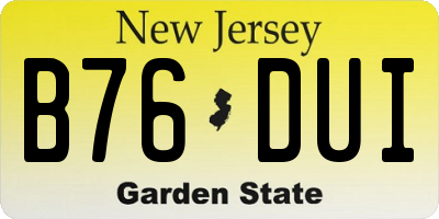 NJ license plate B76DUI