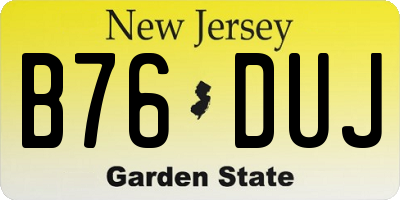 NJ license plate B76DUJ