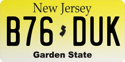 NJ license plate B76DUK