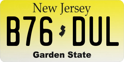 NJ license plate B76DUL