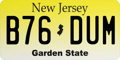 NJ license plate B76DUM