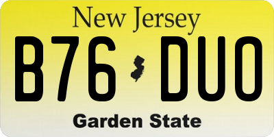 NJ license plate B76DUO