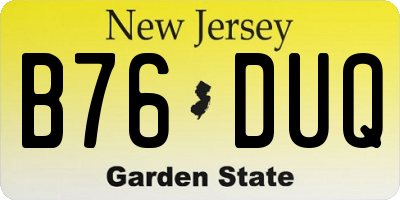 NJ license plate B76DUQ