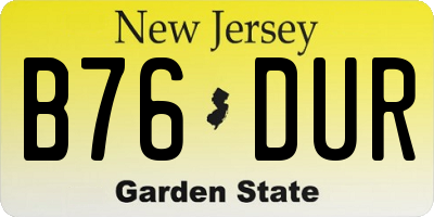 NJ license plate B76DUR
