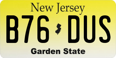 NJ license plate B76DUS