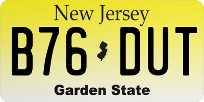 NJ license plate B76DUT