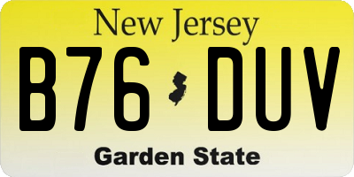 NJ license plate B76DUV
