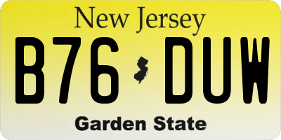 NJ license plate B76DUW
