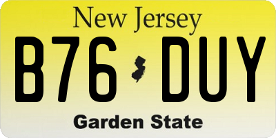 NJ license plate B76DUY