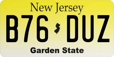 NJ license plate B76DUZ