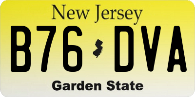 NJ license plate B76DVA