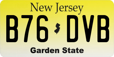 NJ license plate B76DVB