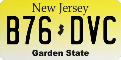 NJ license plate B76DVC