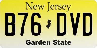 NJ license plate B76DVD