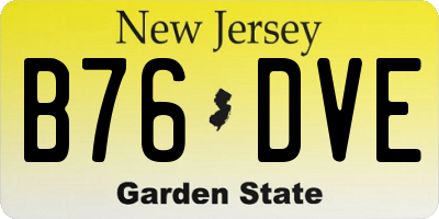NJ license plate B76DVE