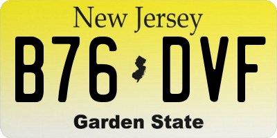 NJ license plate B76DVF