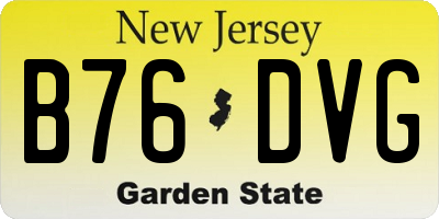 NJ license plate B76DVG