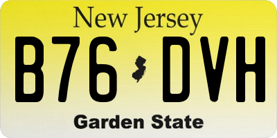 NJ license plate B76DVH
