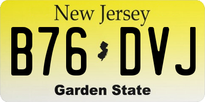NJ license plate B76DVJ