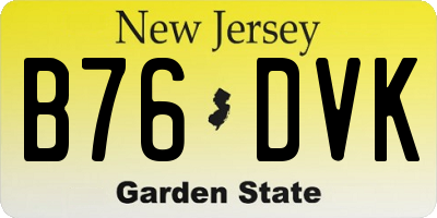 NJ license plate B76DVK
