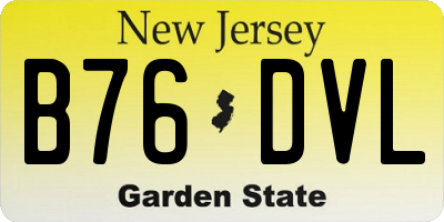 NJ license plate B76DVL
