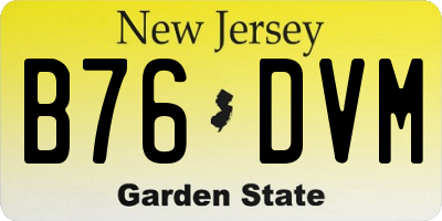 NJ license plate B76DVM