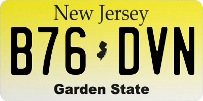NJ license plate B76DVN