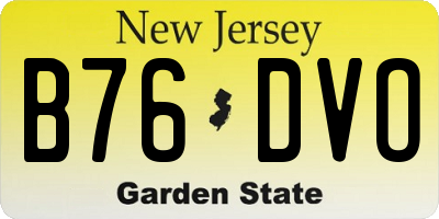 NJ license plate B76DVO