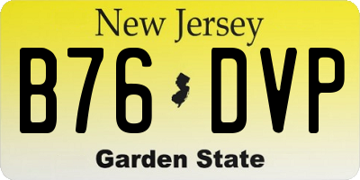 NJ license plate B76DVP