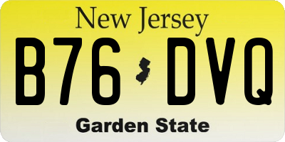 NJ license plate B76DVQ