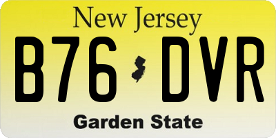 NJ license plate B76DVR