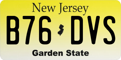 NJ license plate B76DVS