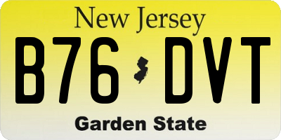 NJ license plate B76DVT