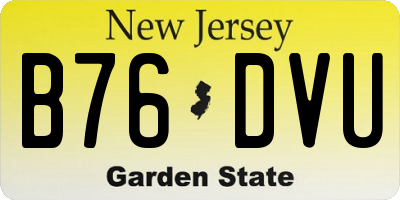 NJ license plate B76DVU