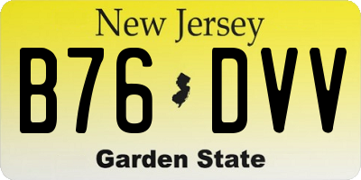 NJ license plate B76DVV