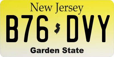 NJ license plate B76DVY