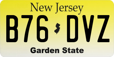 NJ license plate B76DVZ