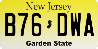 NJ license plate B76DWA