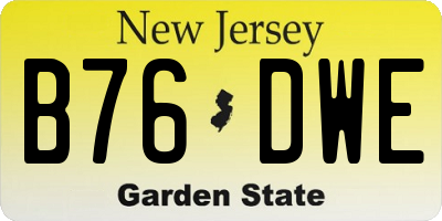 NJ license plate B76DWE