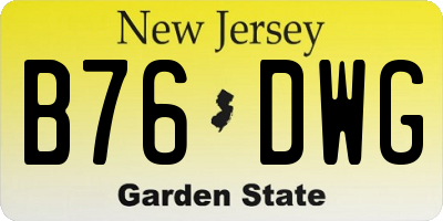 NJ license plate B76DWG