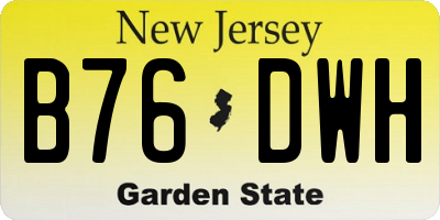 NJ license plate B76DWH