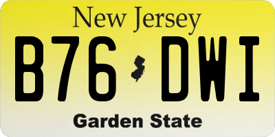 NJ license plate B76DWI