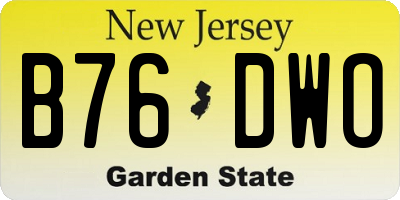 NJ license plate B76DWO