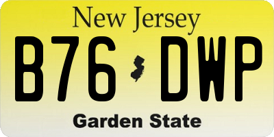 NJ license plate B76DWP