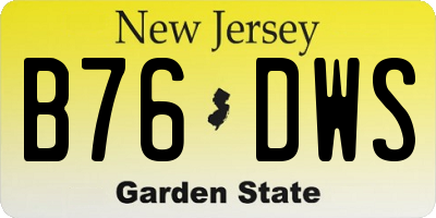 NJ license plate B76DWS