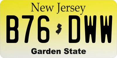 NJ license plate B76DWW