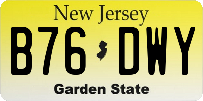 NJ license plate B76DWY